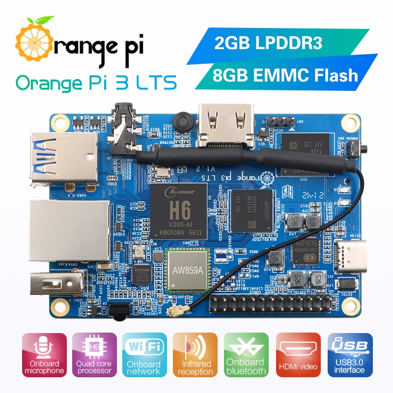 Orange Pi 3 LTS 2G8G EMMC, HDMI, WIFI, BT5.0, ..